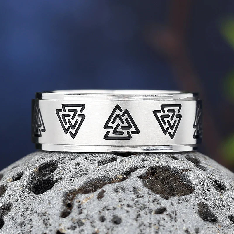Pierścionek w stylu wikingów Valknut męski