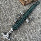Bransoletka Mjolnir - Młot Thora Viking zielony 3