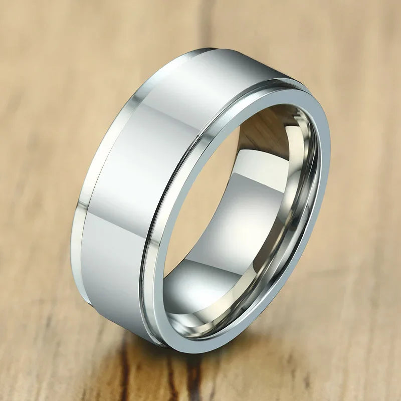 Pierścień męski anty-stresowy obracający się srebrny