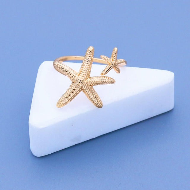 Pierścionek Gwiazda Morza złoty
