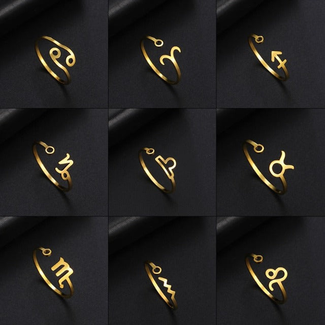 Pierścień Znak Zodiaku 12 Konstelacji Pierścień Rycerski Astrologia