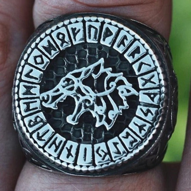 Pierścień Wikingów Wilk Fenrir