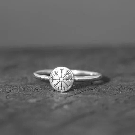 Pierścień Wikingów Vegvisir Srebro