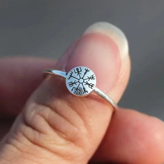 Pierścień Wikingów Vegvisir Srebro