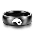 Pierścionek Yin Yang w kolorze czarnym