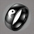 Pierścionek Yin Yang w kolorze czarnym