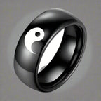 Pierścionek Yin Yang w kolorze czarnym