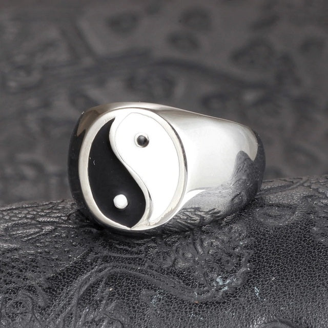 Pierścionek Yin Yang Srebro