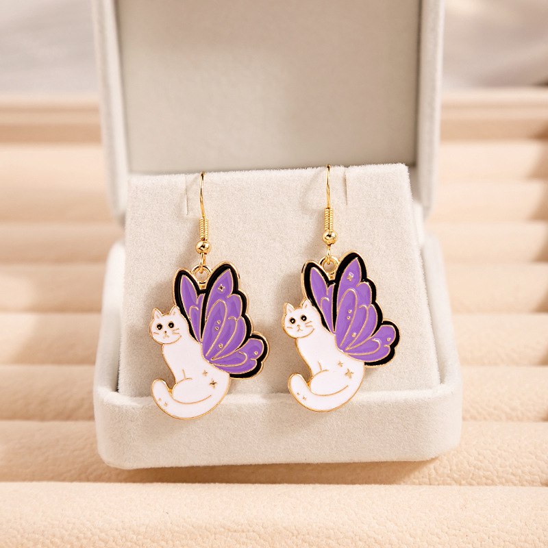 Urocze Kolczyki z Kotem 