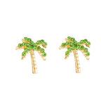 Kolczyki wkrętki palma damskie