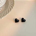 Kolczyki w kształcie serca dla kobiet czarne