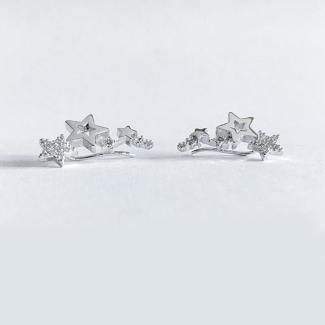 Kolczyki Gwiazdy Piercing srebrne