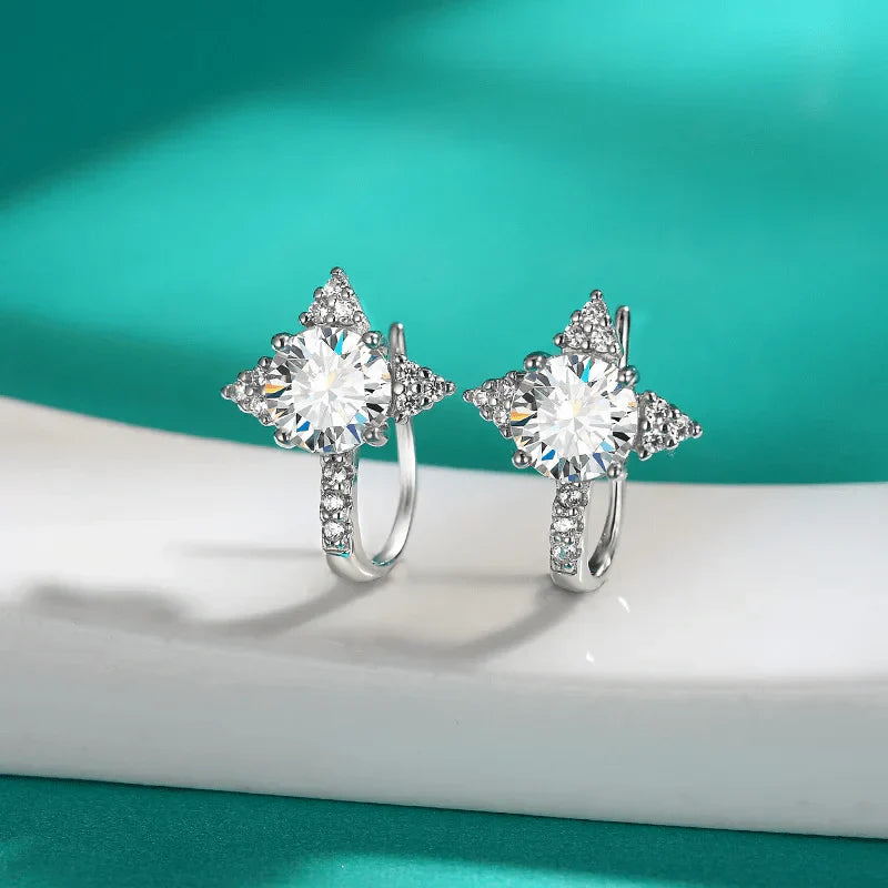 Kolczyki Uścisk Gwiazd Latających Moissanite 