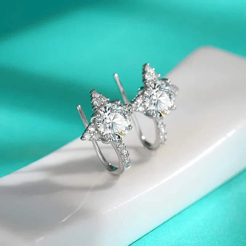 Kolczyki Uścisk Gwiazd Latających Moissanite 