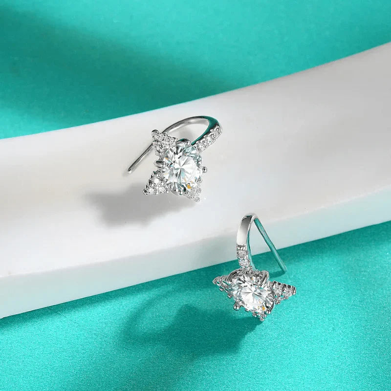 Kolczyki Uścisk Gwiazd Latających Moissanite 