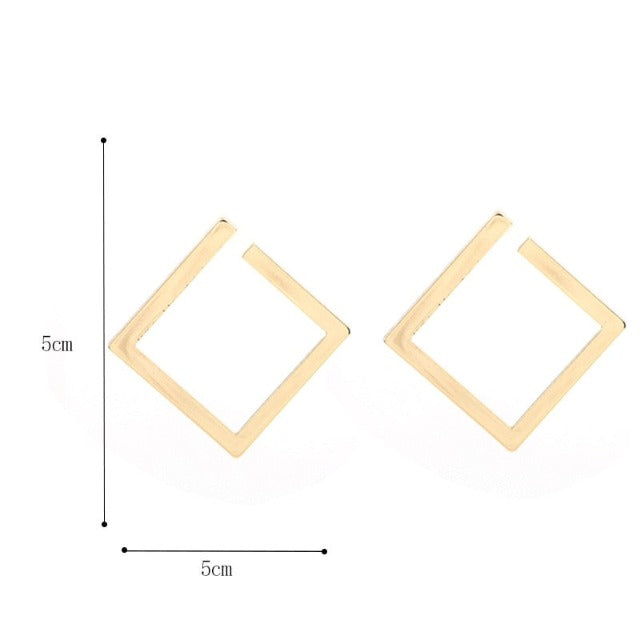 Geometryczne kolczyki złote 