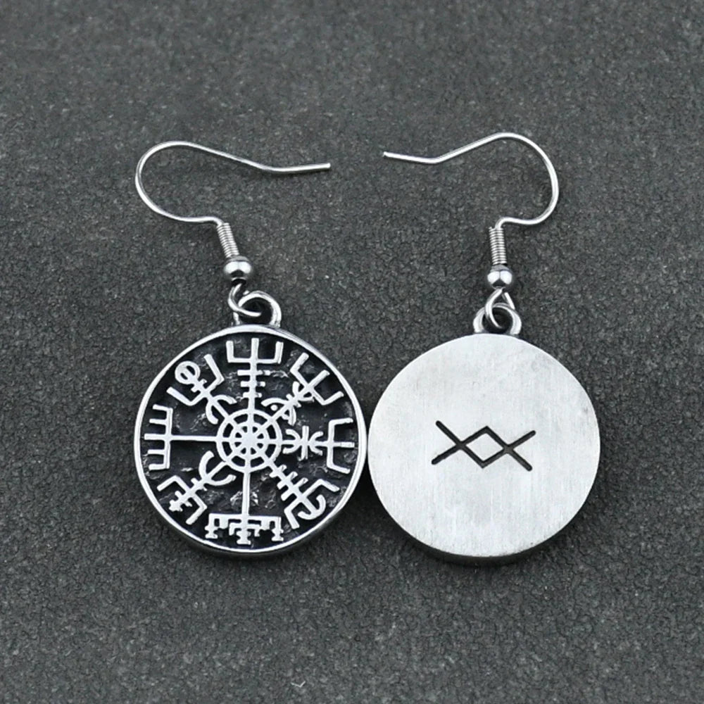 Kolczyki wiszące Kompas Vegvisir Wiking