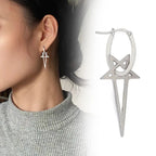 Długie kolczyki pentagram czarownictwo Wicca dla kobiet