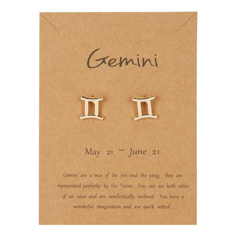 Kolczyki Znak Zodiaku 12 Konstelacji Bliźnięta