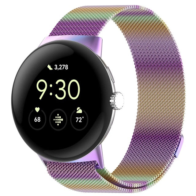 Bransoletka ze stali Milan Magnetyczna Smartwatch Google Pixel Watch 1 & 2 tęczowa