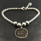 Bransoletka ze stali z pentagramem czarownictwa bransoletka Wicca