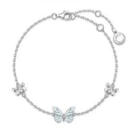 Komplet świetlisty motyl (naszyjnik + bransoletka) + kolczyki gratis 