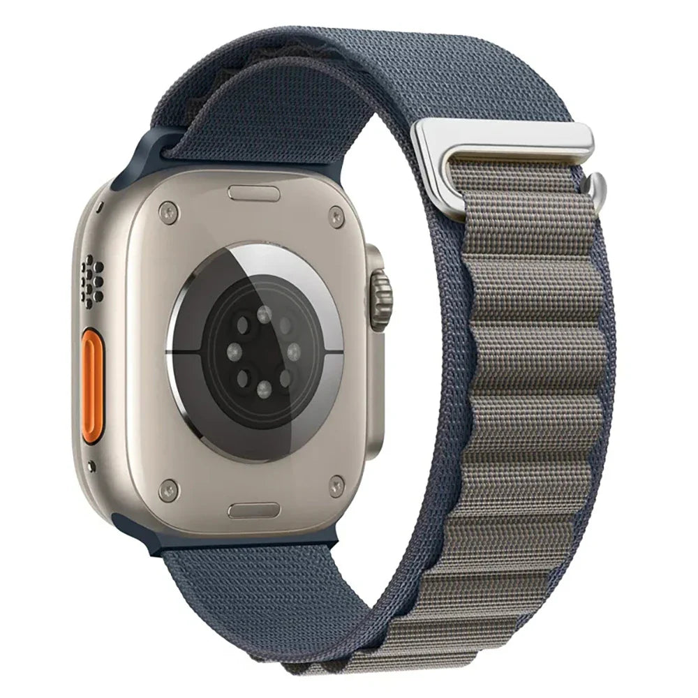 Bransoletka Apple Watch z zapięciem sportowym szaro-niebieska