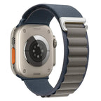 Bransoletka Apple Watch z zapięciem sportowym szaro-niebieska