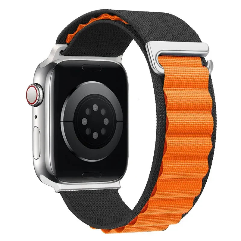 Bransoletka Apple Watch z zapięciem sportowym czarno-pomarańczowa