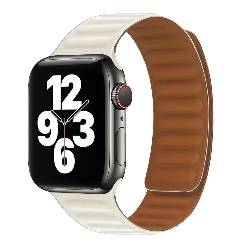 Bransoletka Apple Watch z magnetycznym zapięciem beżowa