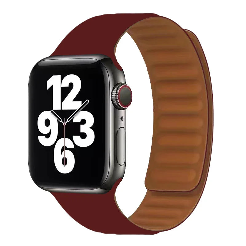 Bransoletka Apple Watch z magnetycznym zapięciem bordowa