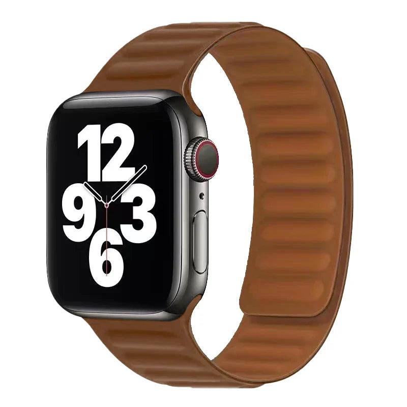 Bransoletka Apple Watch z magnetycznym zapięciem brązowa