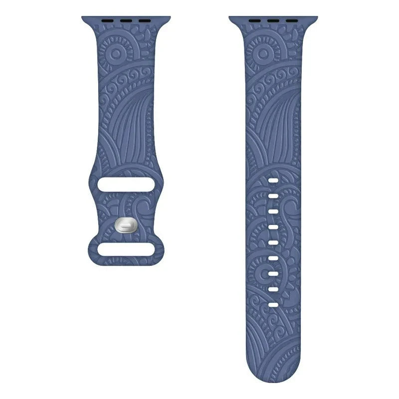 Bransoletka Apple Watch z niebieskimi wzorami