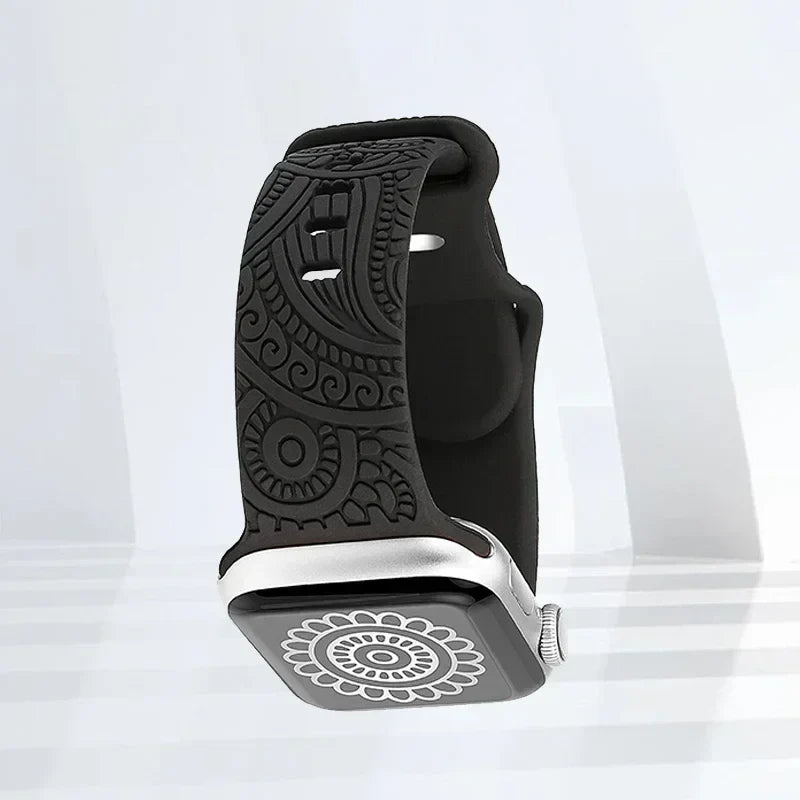 Bransoletka Apple Watch z czarnymi wzorami