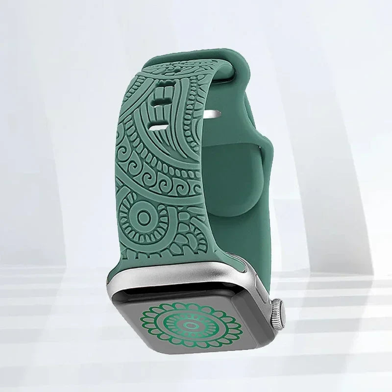 Bransoletka Apple Watch z zielonymi wzorami