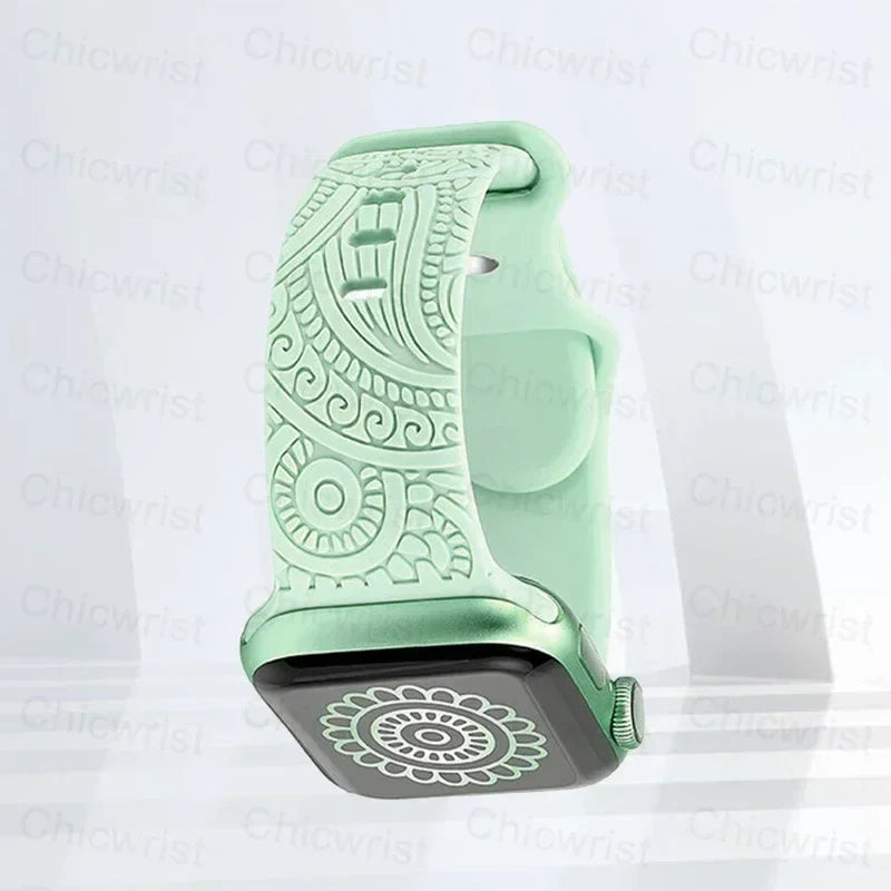 Bransoletka Apple Watch z zielonymi wzorami