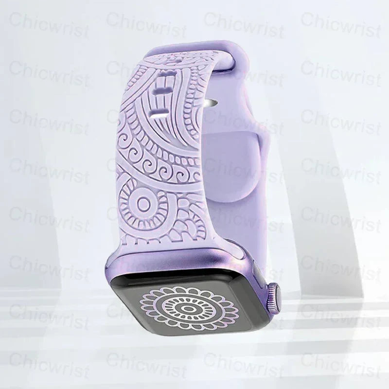 Bransoletka Apple Watch z fioletowymi wzorami