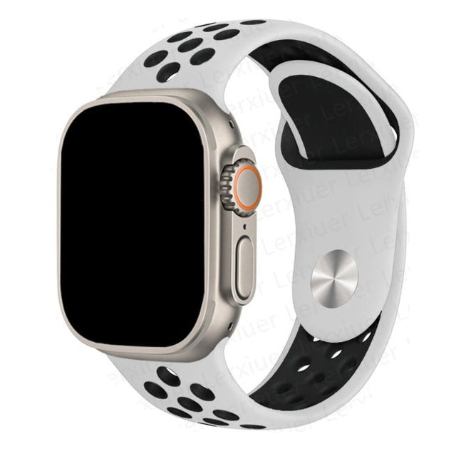 Bransoletka sportowa Apple Watch biała i czarna