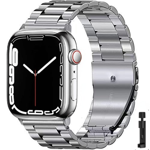 Bransoletka Apple Watch ze stali ultra odpornej srebrna + narzędzie