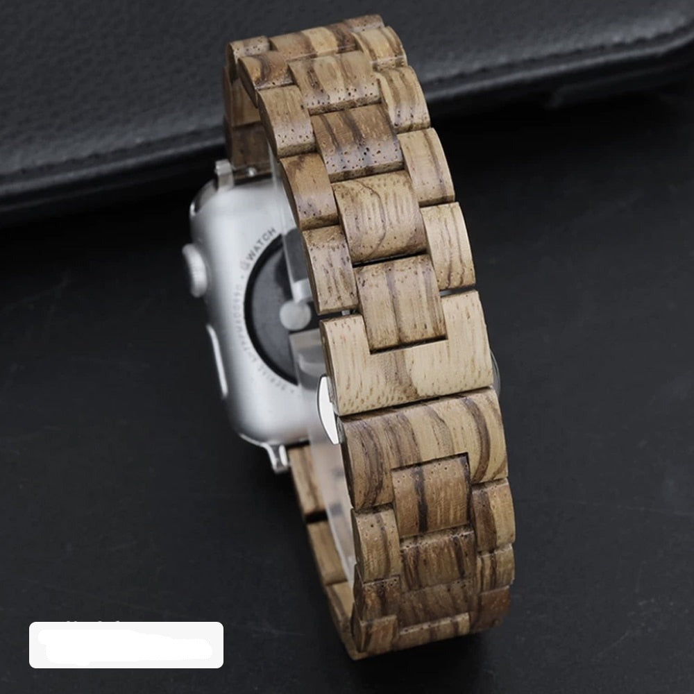 Bransoletka Apple Watch z drewna w jasnobrązowym