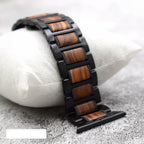 Bransoletka Apple Watch z drewna w brązowym i czarnym