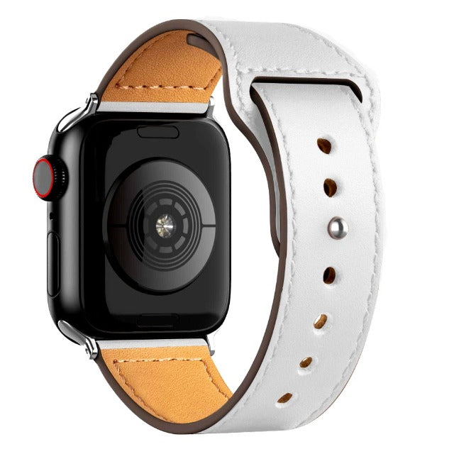 Bransoletka Apple Watch ze skóry biała