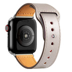 Bransoletka Apple Watch ze skóry w kolorze białym écru