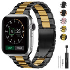 Bransoletka Apple Watch z czarnego i złotego metalu