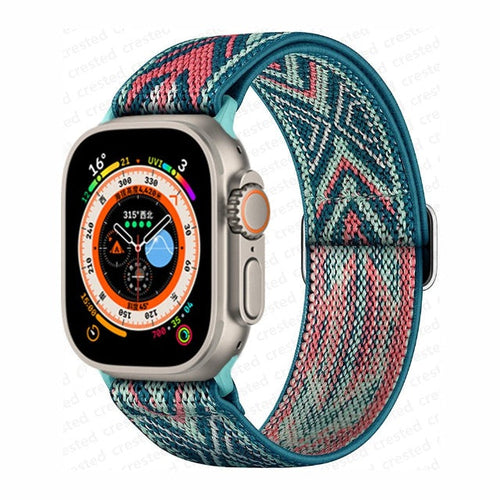 Bransoletka Apple Watch z plecionego nylonu w kolorze niebieskim kaczym