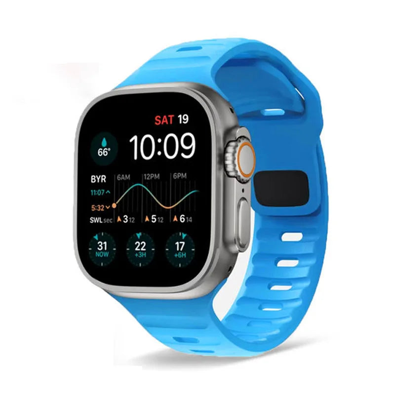 Bransoletka Apple Watch z chirurgicznego silikonu błękitna