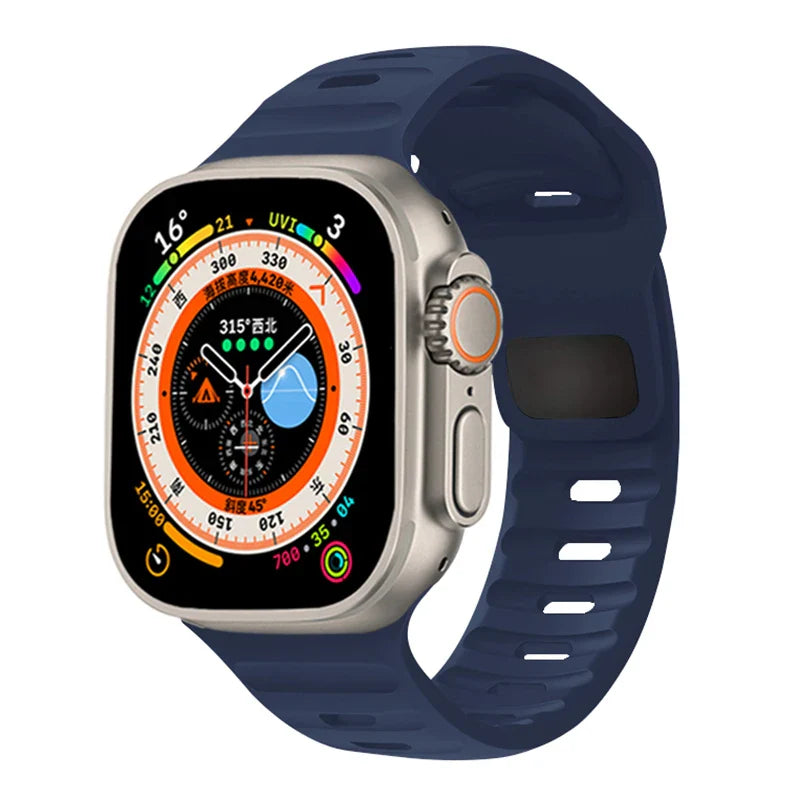 Bransoletka Apple Watch z chirurgicznego silikonu niebieska