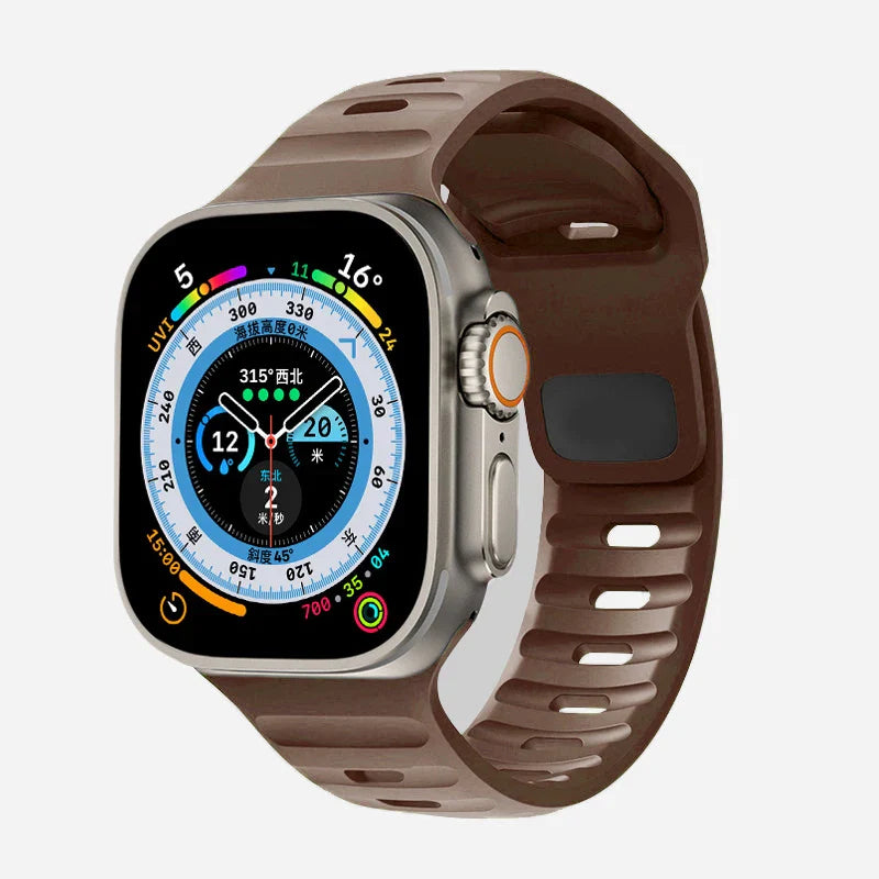 Bransoletka Apple Watch z chirurgicznego silikonu brązowa