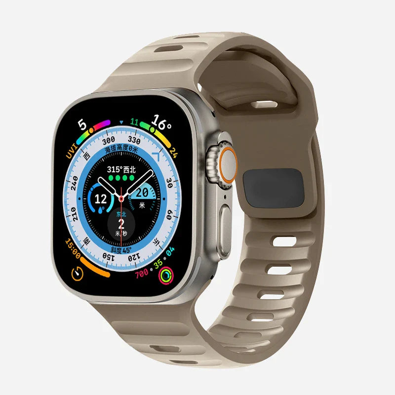 Bransoletka Apple Watch z chirurgicznego silikonu brązowa