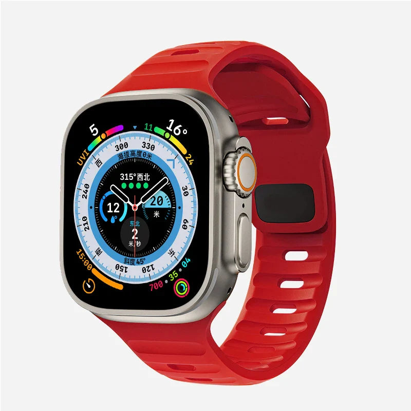 Bransoletka Apple Watch z chirurgicznego silikonu czerwona